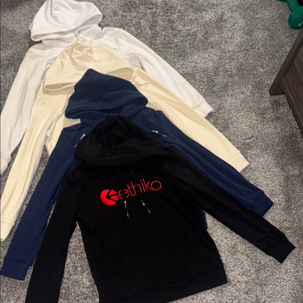Bundle of Ethika Hoodies - Black, Navy, Cream, White